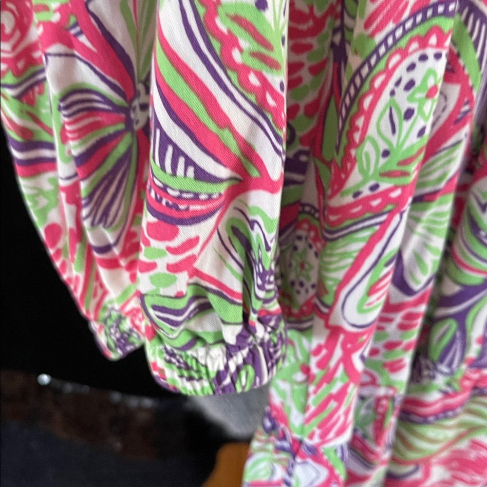 Stellar Parker Women’s Medium Long Sleeve Pink Green Purple Floral - Picture 6 of 9